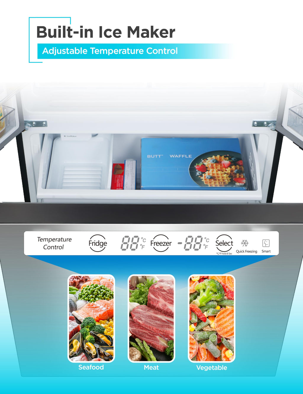 BLACK+DECKER 14 Cu. Ft. Convertible Freezer Refrigerator, Upright Freezer with Glass Shelves, ENERGY STAR rated, Frost Free, BUC1400XB, Black