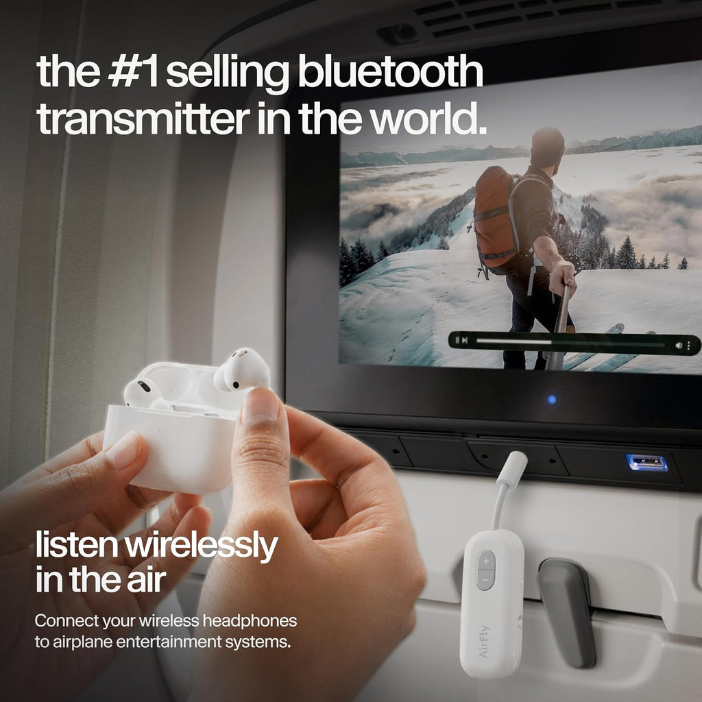 Twelve South AirFly SE, Bluetooth Wireless Audio Transmitter Adapter, White