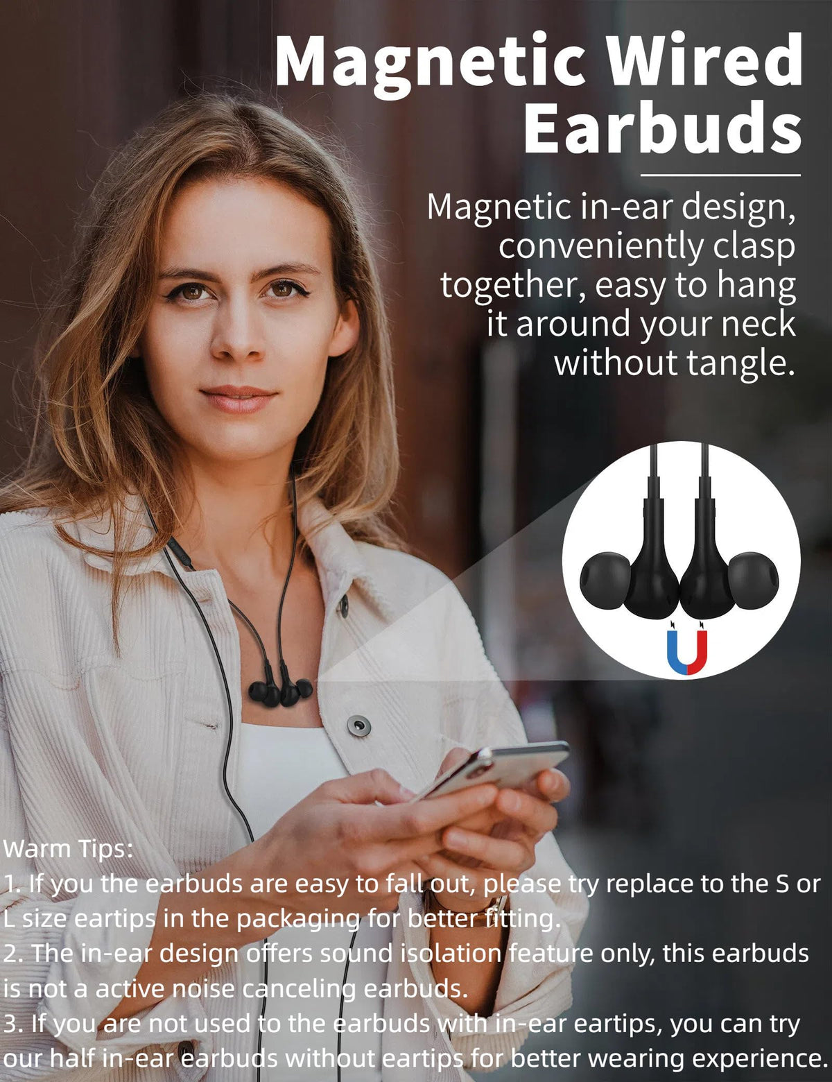 USB C Headphone for Samsung S26 S25 FE S24 A16 A17 Z Wired Earbuds Magnetic