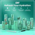 ION8 Lightweight Steel Kids Water Bottle, 400ml/13oz, Purple Unicorns