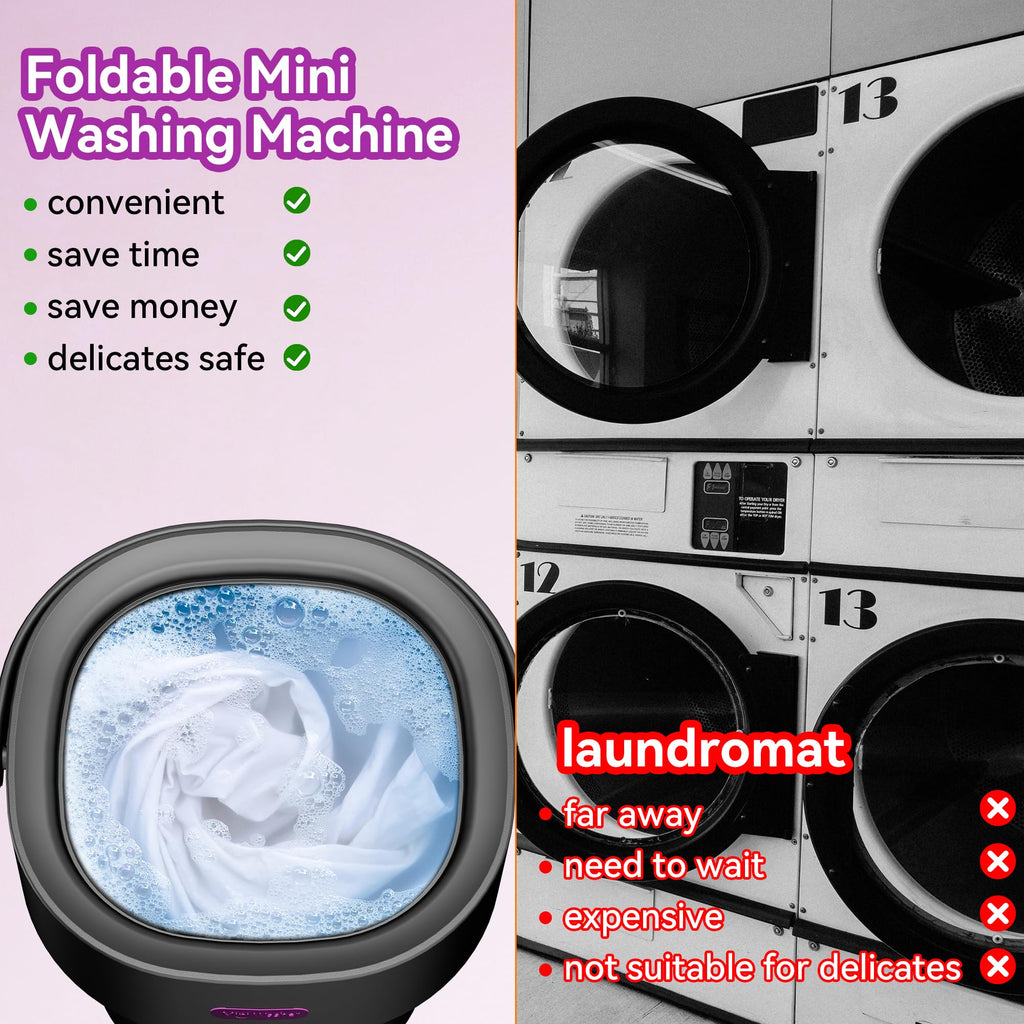 JUJOJB Portable Washing Machine, Folding 20L Mini Washer and Spin-Dryer