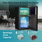 EUHOMY 24 Can Mini Fridge, 18L Beverage Refrigerator with Quiet Compressor