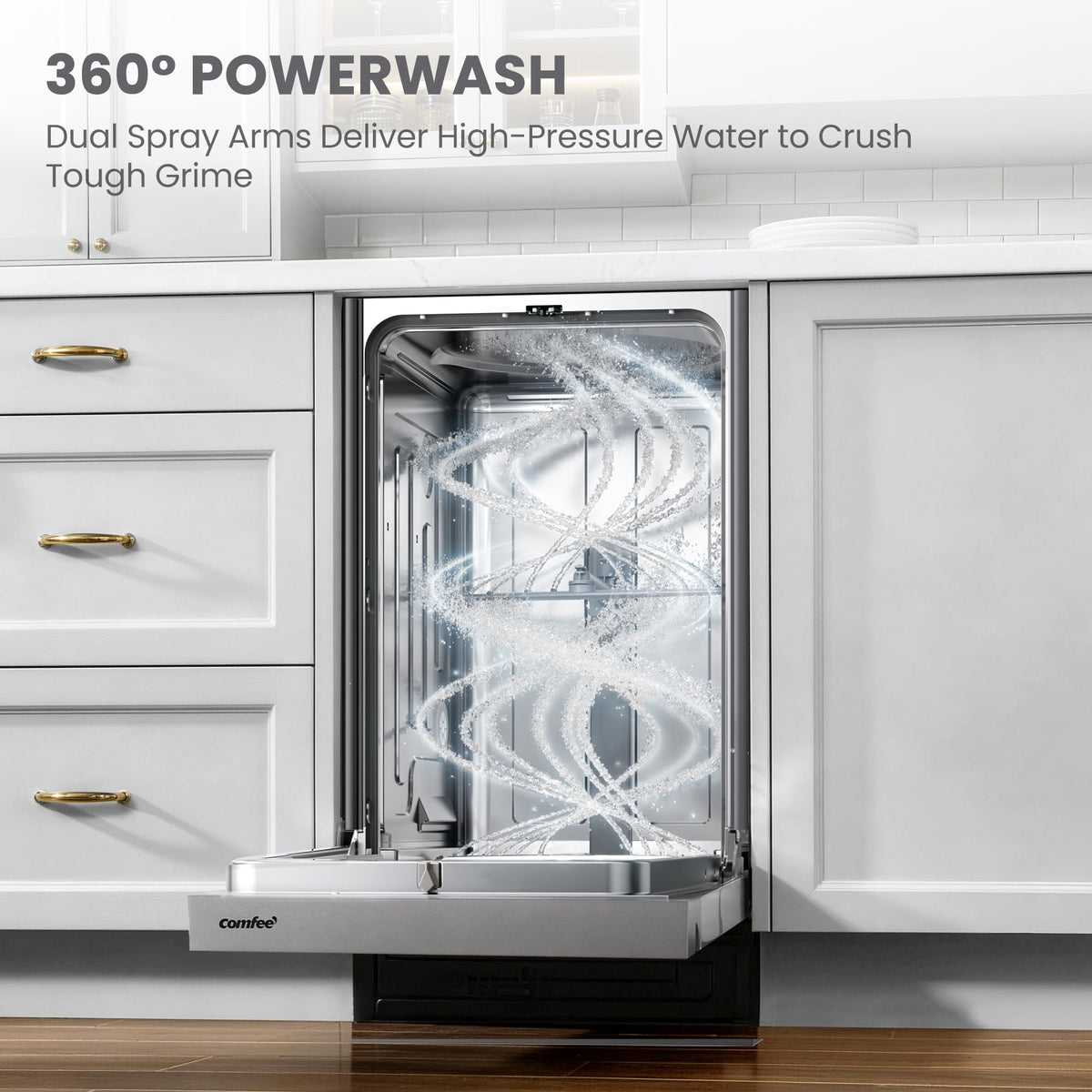 COMFEE' 18 Inch Built-in Dishwasher, Energy Star & NSF, Stainless Steel Tub