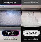 GE Profile Opal 2.0 Ultra Nugget Ice Maker with Scale Inhibiting Filter, Scoop Included, 38 lbs in 24 Hours, Pellet Ice Machine with WiFi & Smart Connected, Stone White