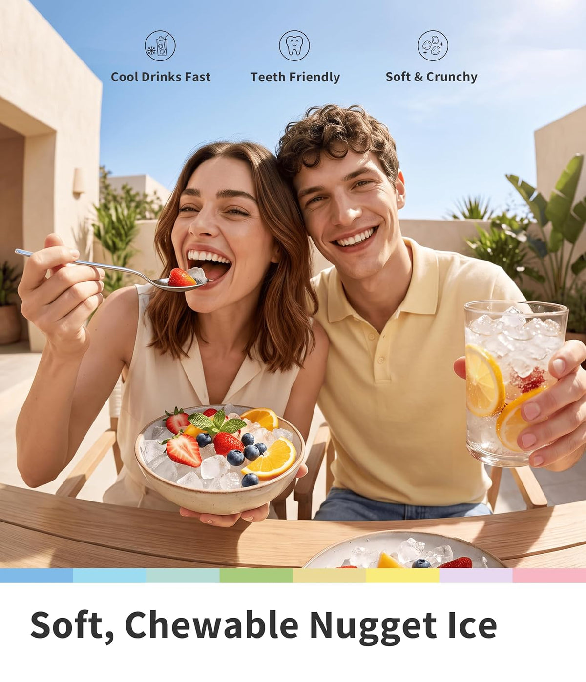 Comfee 33lbs Countertop Nugget Ice Maker, Self-Cleaning, with Ice Scoop