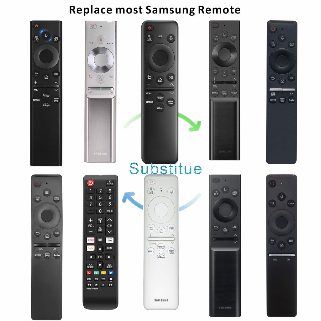 SolarCell Replacement for Samsung TV Remote 2026-2019, Solar Powered, Fast Self-Charging Samsung Smart TV Remote Control, USB-C Rechargeable, Universal, Voice Search, Bluetooth, 2-Year Warranty
