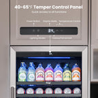 Yeego Beverage Refrigerator - 24 inch 180 Cans Beer Cooler with Glass Door