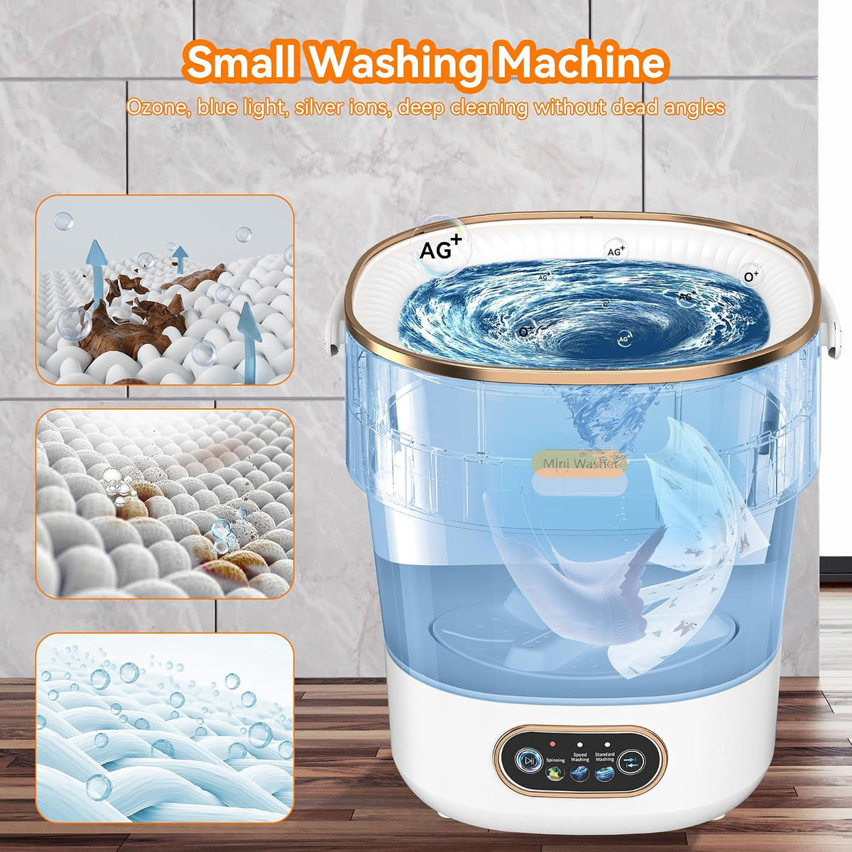 JUJOJB Portable Washing Machine, Folding 20L Mini Washer and Spin-Dryer