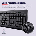 Trust Taro Wired Keyboard and Mouse Set QWERTY UK Layout, Black