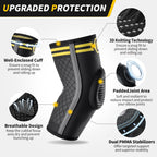 CAMBIVO Elbow Support for Men&Women 2 Pack, Upgraded Tennis Elbow Support Arm Sleeves with Gel Pad and Dual Stabilizers, Elbow Brace for Tennis, Weightlifting