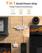 TESSAN Extension Cord 10 FT, Power Strip with 900J Surge Protection, Grey