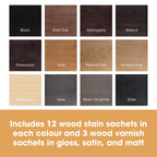 Furniture Clinic Wood Stain (Dark Oak) – Fast Drying, Highly Concentrated, and Easy-to-Apply Wood Stain for All Indoor & Outdoor Wood – Water Based & Non-Toxic – 250ml