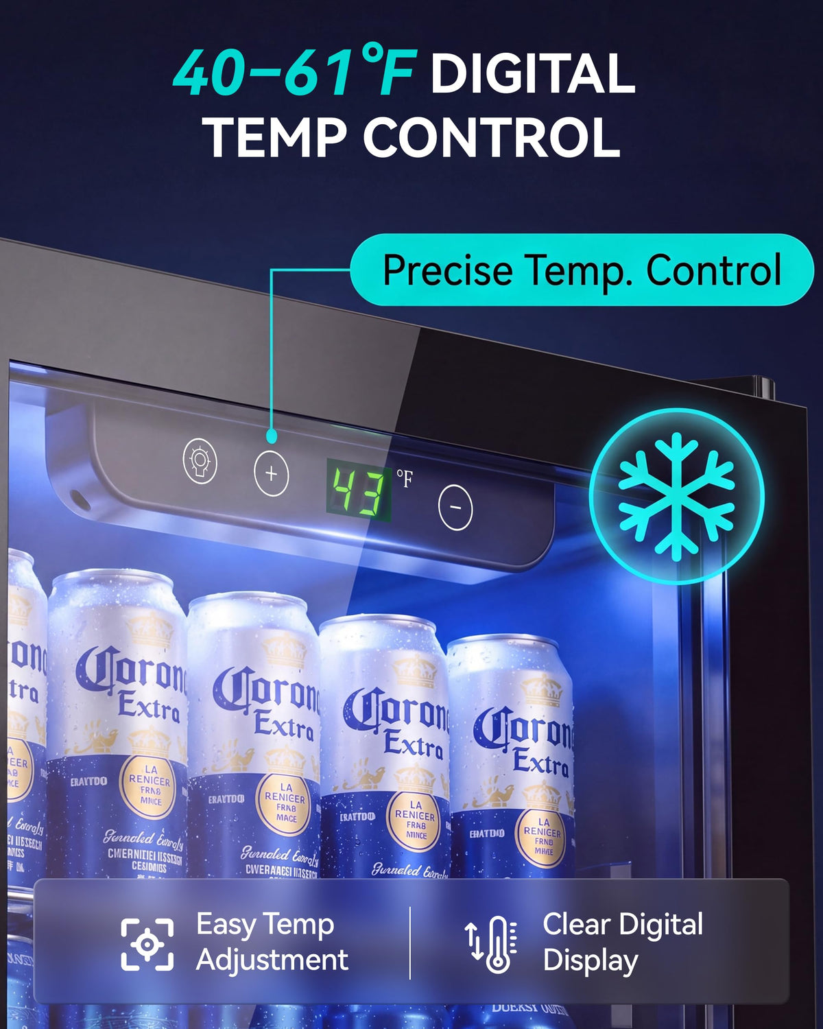 Beverage Refrigerator, 2.47 Cu.Ft Mini Fridge Beverage Cooler