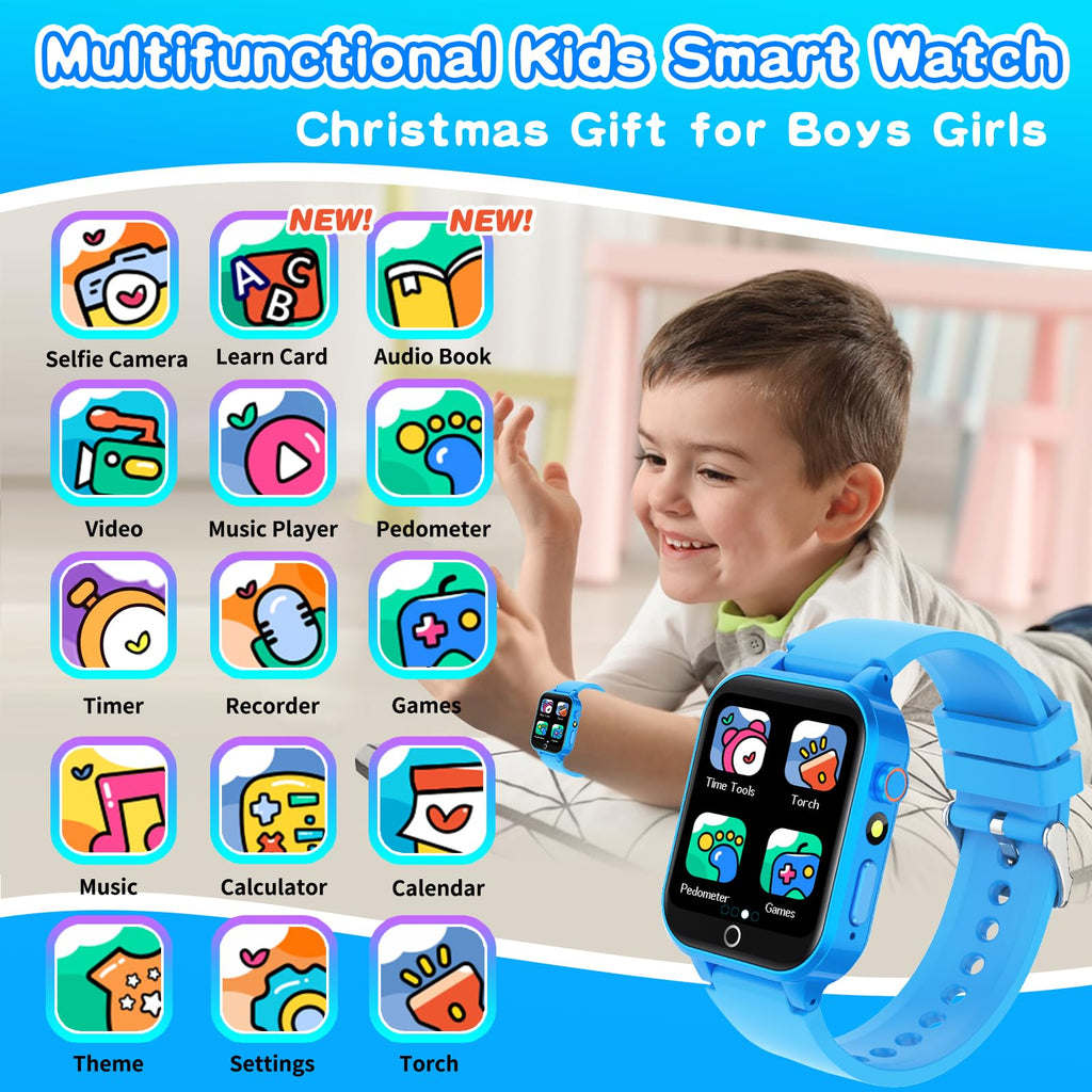 Kids Smart Watches Girls Age 5-12, 26 Games High-Resolution Touchscreen Kids Watch with Video Camera Music Player Pedometer Flashlight 12/24 hr Educational Toys Birthday Gifts for Girls Ages 6 7 8