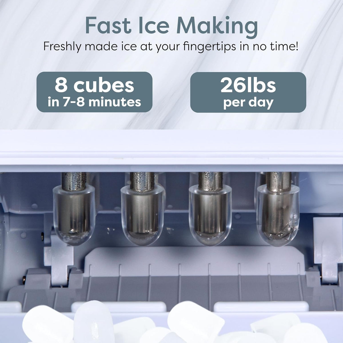 Igloo Ice Maker Countertop, Portable Ice Maker with Handle, 26lbs, Black