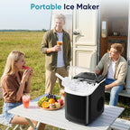 DUMOS Ice Makers Countertop Ice Machine with Portable Handle Compact Size
