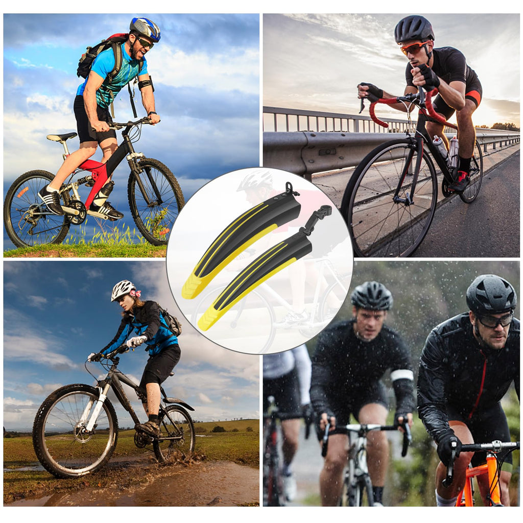 Bike Mudguard Set, Portable Adjustable Road Mountain Bike Bicycle Cycling Tires Front and Rear Mud Guard Fenders for MTB Mountain Road Bike
