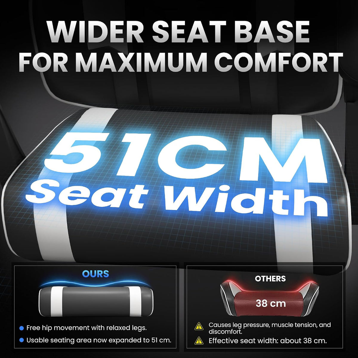 Gaming Chair for Adults, Upgraded Ergonomic Gamer Chair, Arctic Black