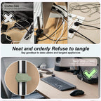24Pcs Silicone Cable Ties, Cord Organizer Cable Management-Multi