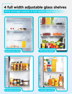 BLACK+DECKER 14 Cu. Ft. Convertible Freezer Refrigerator, Upright Freezer with Glass Shelves, ENERGY STAR rated, Frost Free, BUC1400XB, Black