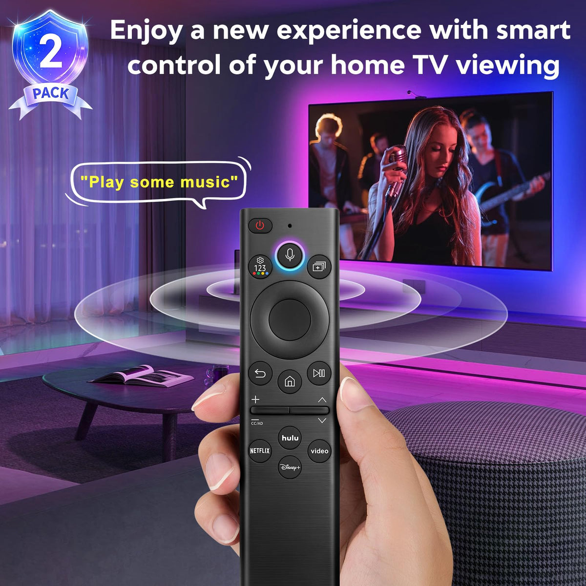 Universal for Samsung-TV-Remote-Control Replacement,Compatible with All Samsung Smart Frame Curved QLED TVs