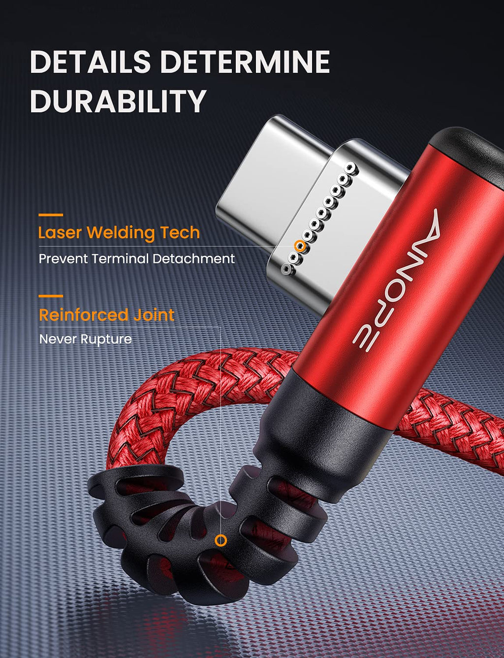 Samsung USB C Charger Cable, 2 Pack 2M Fast Charge, Right Angle Nylon Braided Type C Cable Compatible with S10 S9, Huawei, Google Pixel, Sony Xperia, LG