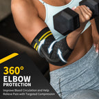 CAMBIVO Elbow Support for Men&Women 2 Pack, Upgraded Tennis Elbow Support Arm Sleeves with Gel Pad and Dual Stabilizers, Elbow Brace for Tennis, Weightlifting