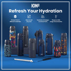 ION8 Lightweight Steel Kids Water Bottle, 400ml/13oz, Purple Unicorns