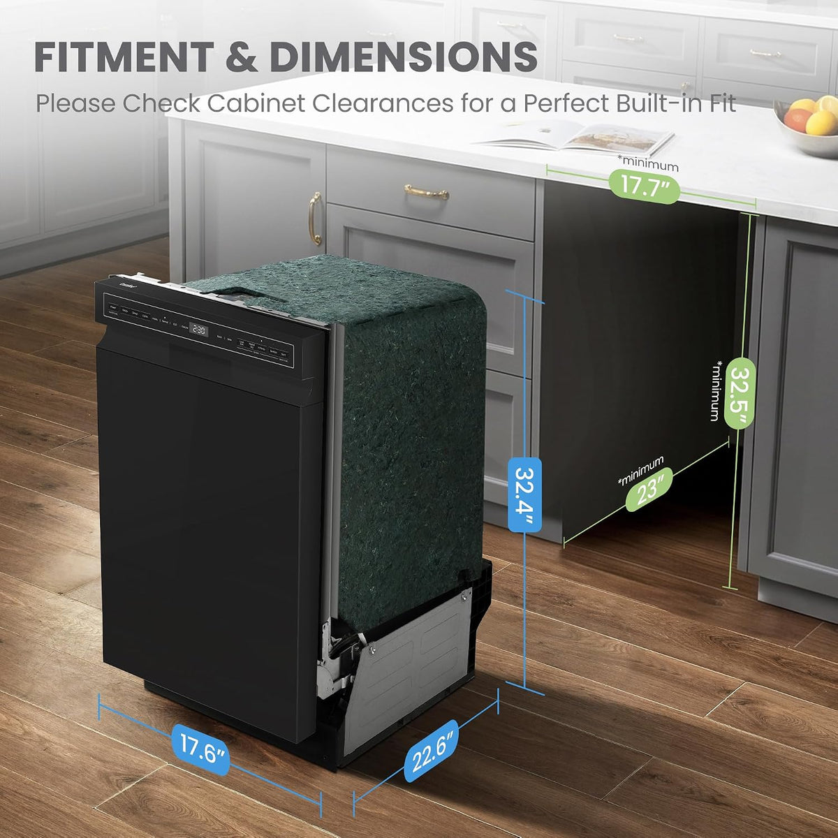 COMFEE' 18 Inch Built-in Dishwasher, Energy Star & NSF, Stainless Steel Tub