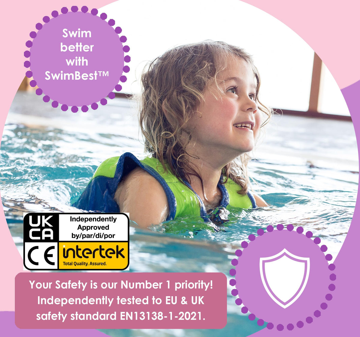 SwimBest Swim Vest - For Baby, Toddler & Kids. Adjustable Buoyancy Swim Jacket, ideal for pools/beaches/holidays & Learning to Swim