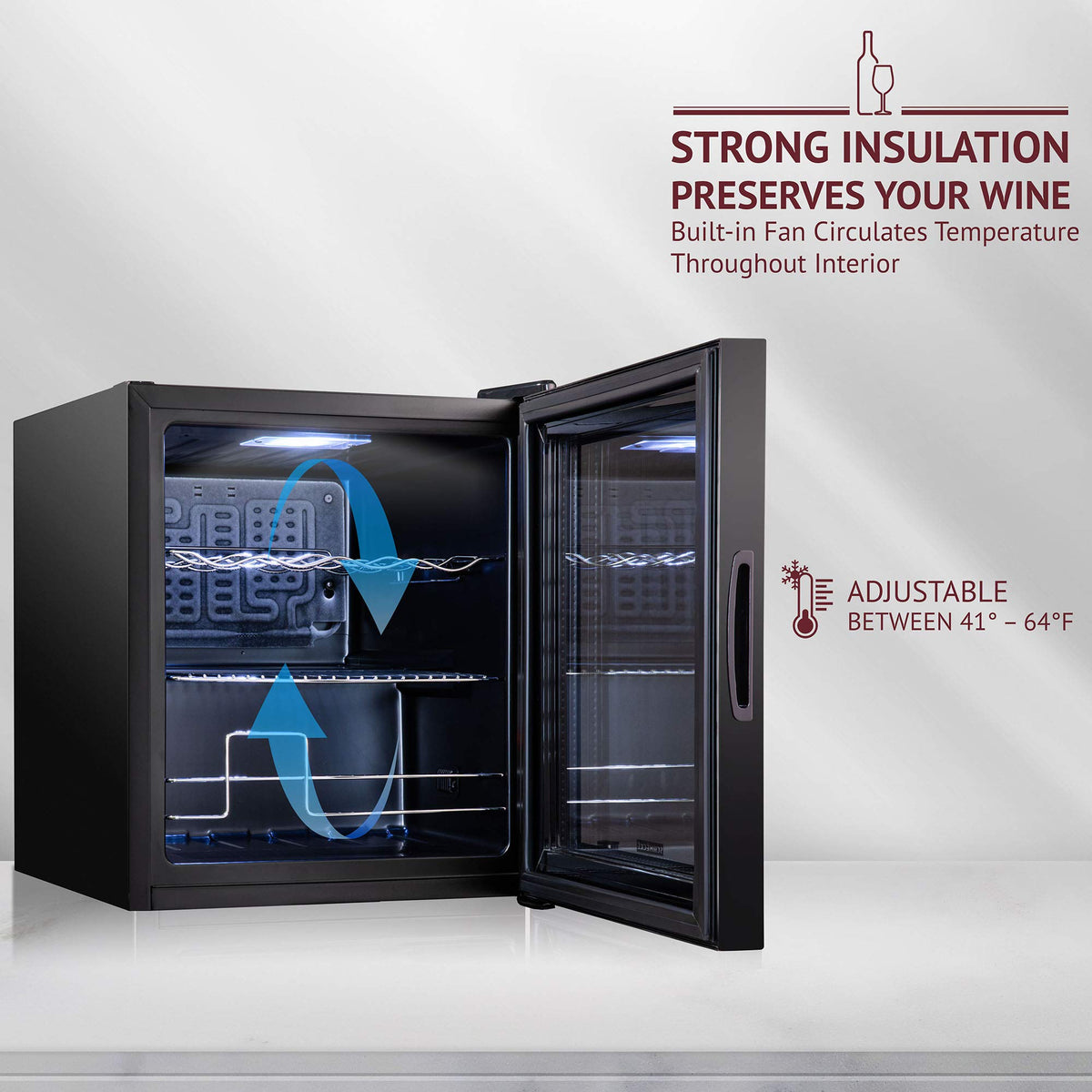 SCHMÉCKÉ 12 Bottle Compressor Wine Cooler Refrigerator w/Lock - Large Freestanding Wine Cellar For Red, White, Champagne or Sparkling Wine - 41f-64f Digital Temperature Control Fridge Stainless Steel