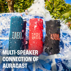 JBL Grip Portable Bluetooth Speaker, Waterproof, Ambient Light - Red