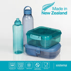 Sistema Squeeze Twist 'n' Sip Sports Water Bottles | 460 ml | Leakproof Kids Water Bottles | BPA-Free | Blue | 4 Count