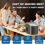 26LBS Per Day Portable Countertop Ice Maker, Self-Cleaning