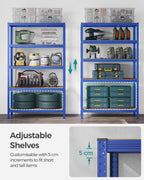 SONGMICS 5-Tier Heavy-Duty Shelving Units, Set of 2, Boltless Assembly
