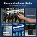 130 Can Beverage Refrigerator, 3.2 Cu.ft Fridge, Glass Door