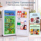 Igloo 2.6 Cu.Ft Mini Fridge with Freezer- Single Door Compact Refrigerator with Glass Shelves for Homes, Dorms & Offices- Keep Snacks, Drinks & Frozen Foods Cool with Temperature Control Fridge- White