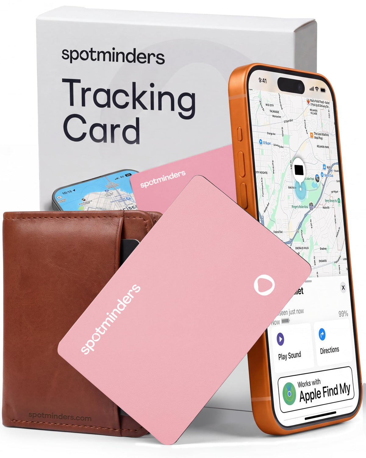 SPOTMINDERS Apple MFi Certified Wallet Tracking Card Black 4-Pack Travel Gifts for Him Works with Apple Find My Rechargeable Tracker IP68 Waterproof 0.07" Slim iPhone Item Finder for Luggage Passport