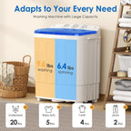 INTERGREAT Portable Washer and Dryer, 25lbs Mini Small Washing Machine Combo with Spin Dryer, Compact Twin Tub Laundry Washer Machine for Apartments, Dorm, Rv, Camping, Blue