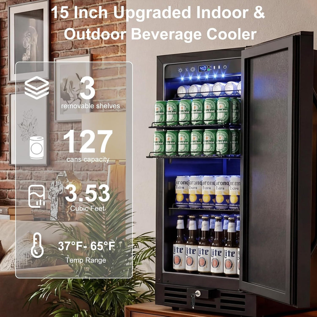 Mini Beverage Refrigerator Cooler -Small Beverage Fridge 1.4cu.ft
