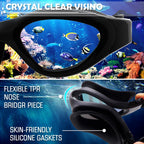 Winline Adult Swimming Goggles,Open Water Goggles Swimming Anti Fog UV Protection No Leakage Clear Vision Easy to Adjust for Adults Men Women Teenagers