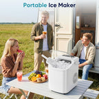 DUMOS Ice Makers Countertop Ice Machine with Portable Handle Compact Size