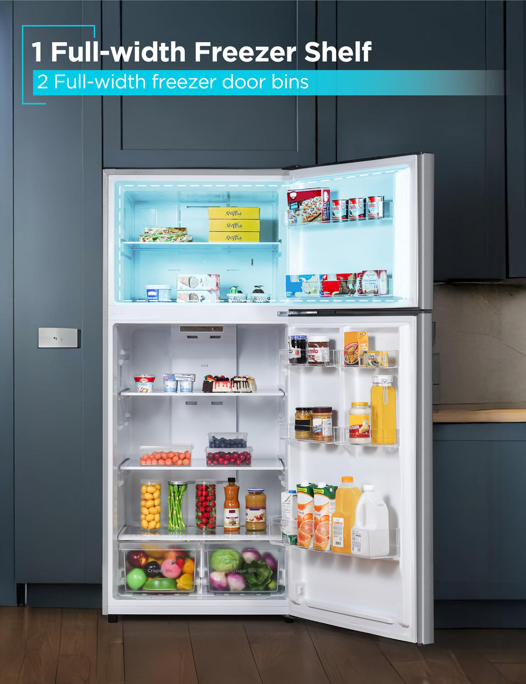 BLACK+DECKER 18.1 Cu. Ft. Top Mount Refrigerator with Ice Maker, BR1810HIMB