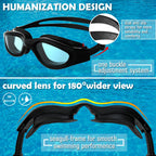 Winline Adult Swimming Goggles,Open Water Goggles Swimming Anti Fog UV Protection No Leakage Clear Vision Easy to Adjust for Adults Men Women Teenagers