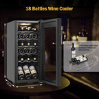 24" Dual Zone Wine and Beverage Refrigerator, Under Counter with Glass Door