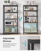 SONGMICS 5-Tier Heavy-Duty Shelving Units, Set of 2, Boltless Assembly