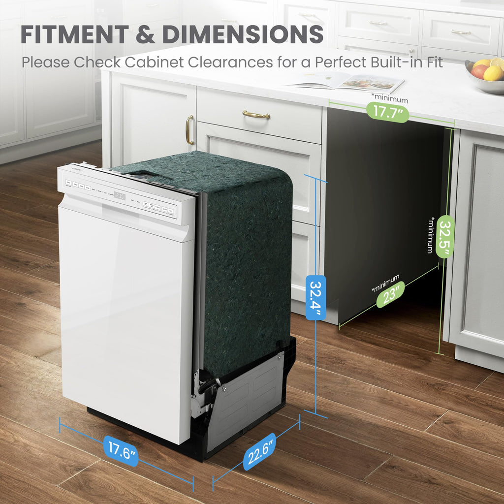 COMFEE' 18 Inch Built-in Dishwasher, Energy Star & NSF, Stainless Steel Tub