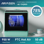 AIRMSEN Portable Countertop Dishwasher, No Hookup Needed