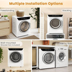 Auertech 3.6 CU. FT Clothes Dryer, Large Capacity Laundry Dryer with 12 Drying Modes & Stainless Steel Tub, Dryer Machine, Electric Dryer with LED Control for Busy Family Home, White