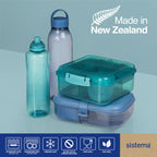 Sistema Squeeze Twist 'n' Sip Sports Water Bottles | 460 ml | Leakproof Kids Water Bottles | BPA-Free | Blue | 4 Count